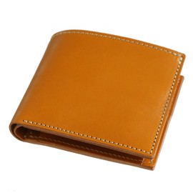 Polcolosso Original Tochigi Leather Bi-Fold Wallet, Made in Japan, Genuine Leather, Camel