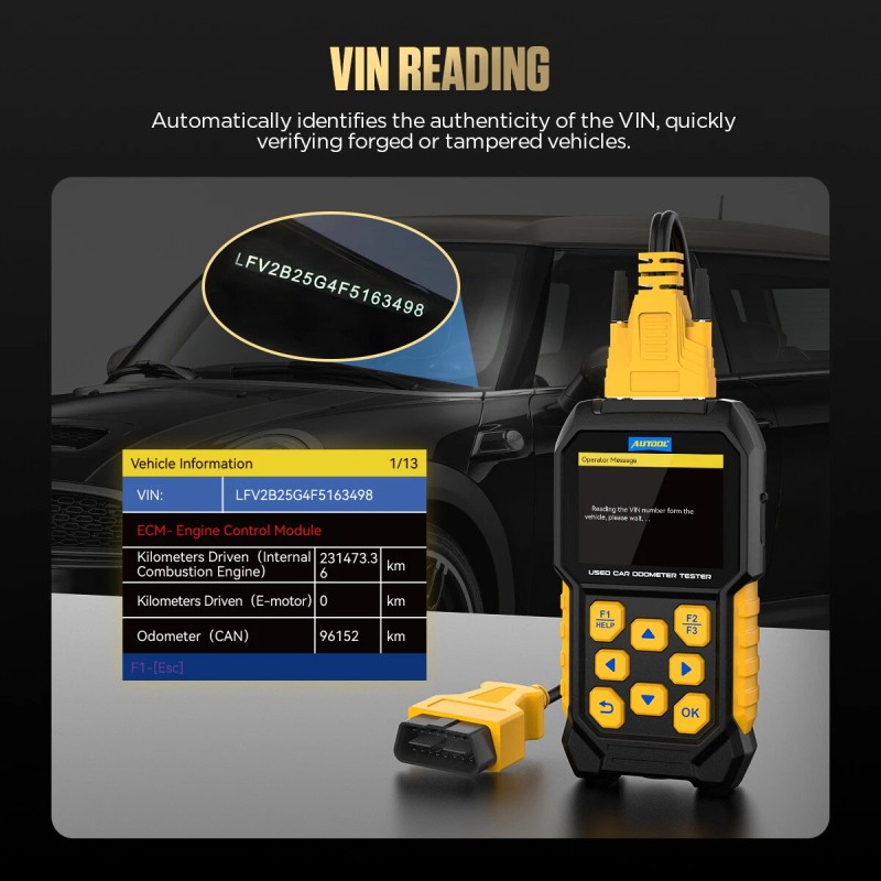 AUTOOL CS310 Used Car Odometer Scanner VIN Code Reader One-Click