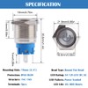 DMWD 5Pcs 19mm Metal Latching Push Button Switch Waterproof Anti-Vandal
