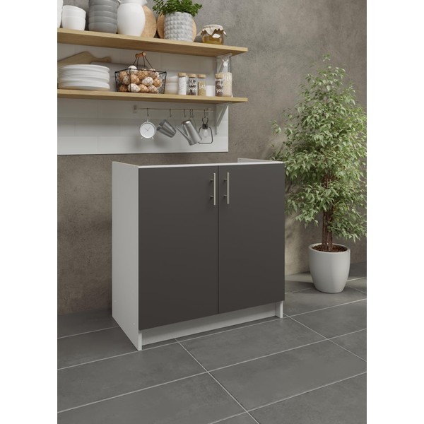 JD Greta Kitchen Base Sink Cabinet – 800mm – Base Kitchen Unit Dark Grey