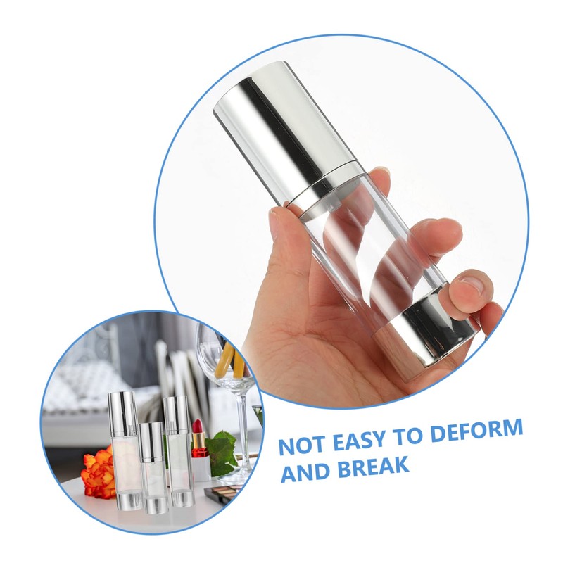 OATIPHO 3Pcs Travel Airless Lotion Pump Bottles Portable Cosmetic Containers