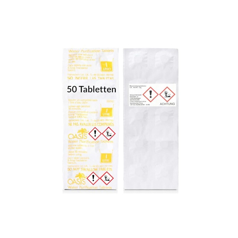 Wicked Chili Pack of 50 1 Litre Water Tablets for