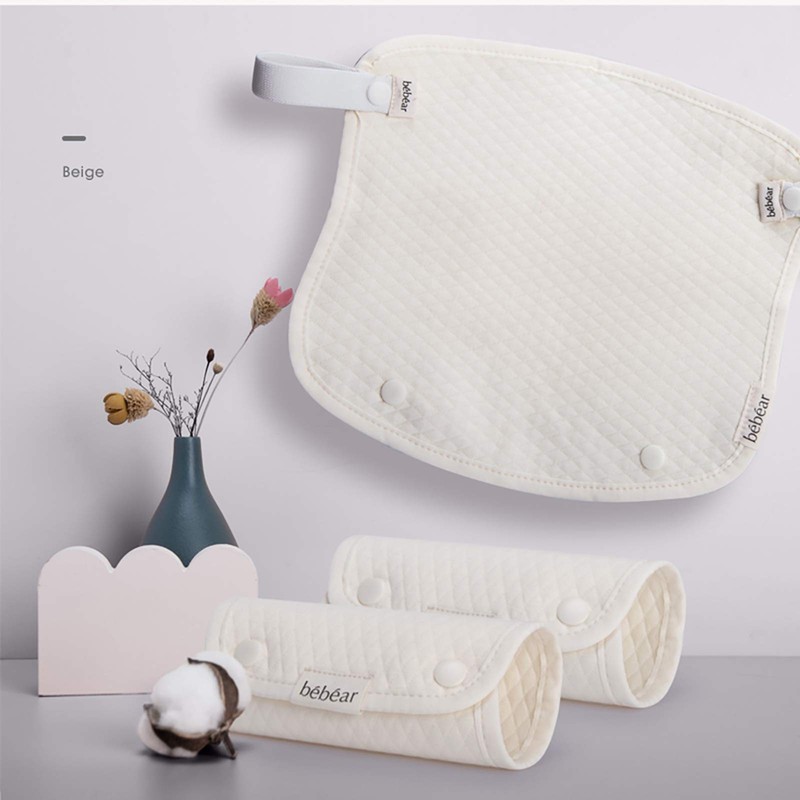 Bebamour Baby Carrier Drool Cover 3-Piece Set, Belt Pad, 100%
