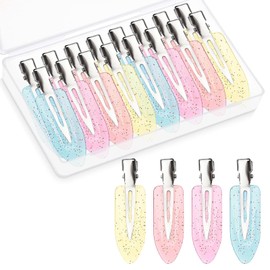 20 Pcs No Crease Hair Clip, No Bend Hair Clips Makeup Seamless Hair Clip Clamps Hairdressing Hairpins Creaseless Pin Clips with Storage Box for Girl Woman Makeup Bangs Hair Styling