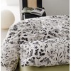 KAREVER Black Botanical Comforter Set Queen White Black Floral Plant