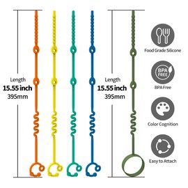 Toy Straps for Baby – 3 Pack Adjustable Silicone Toy Straps for Baby and Sippy Cup Straps for Strollers, High Chairs, Cribs, Car Seats, Food Grade Silicone, BPA Free (Orange+Yellow+Olive)