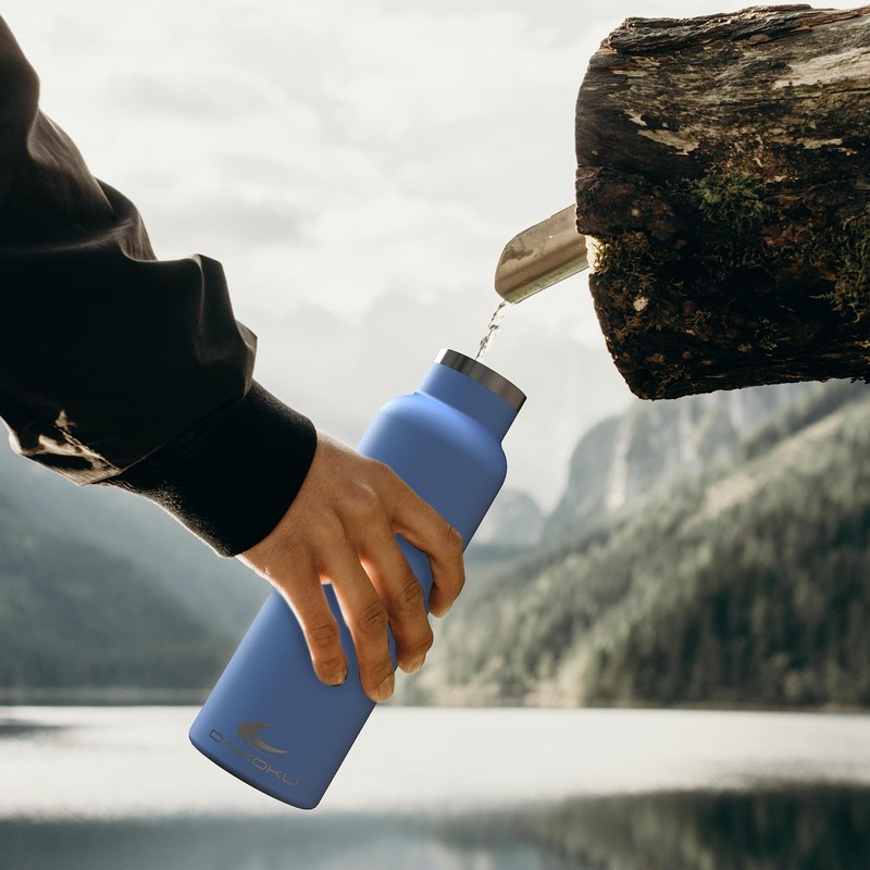 Daikoku Flasche, Doppelwandige Thermosflasche aus Edelstahl, Hält Getränke stundenlang kalt