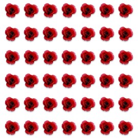 Fainie BD4094 Nail Parts, Flowers, Red, 0.2 inches (6 mm), Small, 50 Pieces, Luminous, Black, Mixed Colors, Flowers, Roses, 3D Resin, Cabochon, Resin Decoration Parts