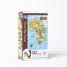 Terra Puzzles Africa Map Wooden Jigsaw Puzzle 152 Piece, 10x15 inches