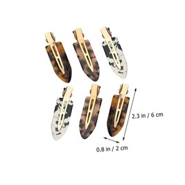 Mikinona 6pcs No Bend Hair Clips for Women Acetate Alligator Hairpins in Deep Light Tortoise Black White for Thin Hair Makeup Sports and Parties