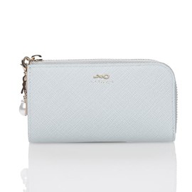 Jill Stuart JSLW3AE1 Multi-Key Case, Gloria, Cowhide with Glitter, Saffiano Leather, Card Pocket, Multi-functional, Women's, Simple, Adult, Cute, Thin, Original Charm Included, ice blue
