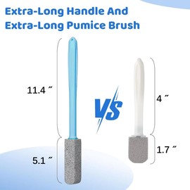 Pumice Stone Toilet Bowl Cleaner,Pumice Stone with 11.8 Inch Long Handle for Toilet,Bathtubs,Grills,Swimming Pools,Sinks Cleaning(6 Pack Stone)