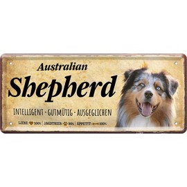 Australian Shepherd Dog Letter Dog 28 x 12 cm Decorative Saying Tin Sign Tin Sign 1292