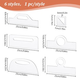 INFUNLY 6pcs Charcuterie Board Template Acrylic Router Template Large Handle Cutting Board for Woodworking Thick Clear Acrylic Template Angled Curvy Tracing Stencils Guide Tool for Kitchen