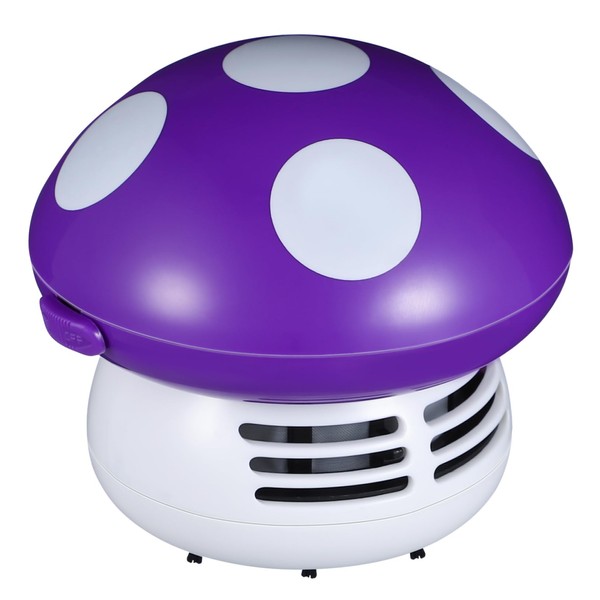 VOSAREA Corner Desk Vaccum Cleaner Cute Tiny Dust Sweeper Mushroom