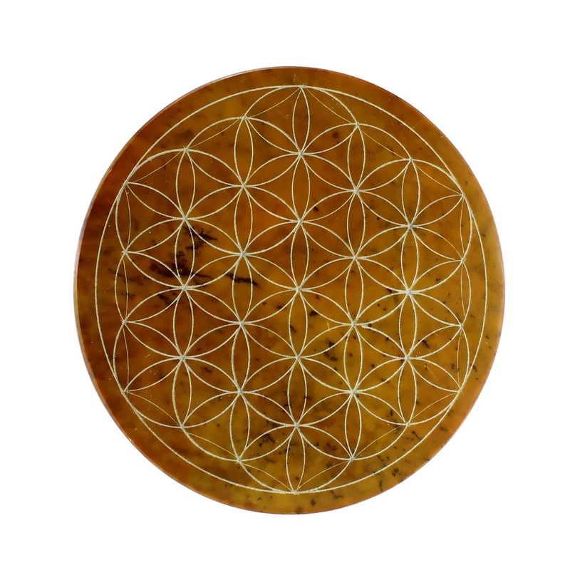 Budawi® Soapstone Coasters Set Round Flower of Life 7 Pieces