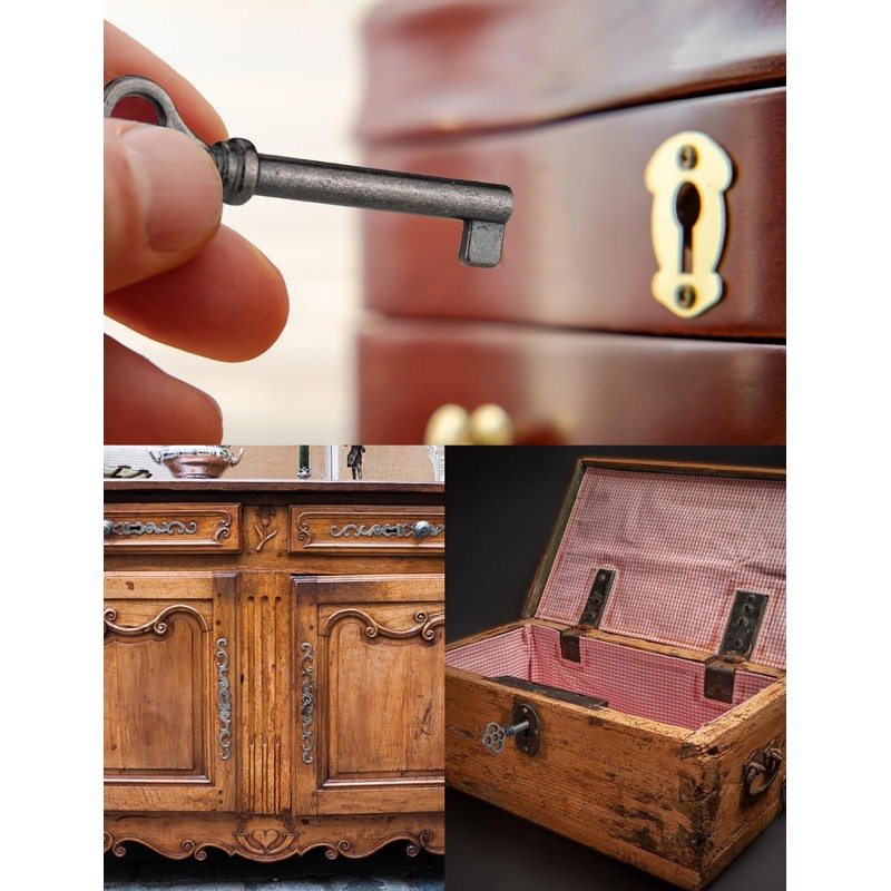 Skeleton Keys, 4-Pack KY-2AB KY-3AB Skeleton Key Replacement for Antique