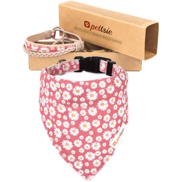 Pettsie Matching Dog Collar, Bandana, Friendship Bracelet, Durable Hemp, 3