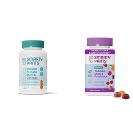 SmartyPants SmartyPants Prenatal Vitamins for Women, Sugar Free Multivitamin Gummies & Organic Toddler Multivitamin Gummies: Probiotics, Omega 3 (ALA), Vitamin D3, C