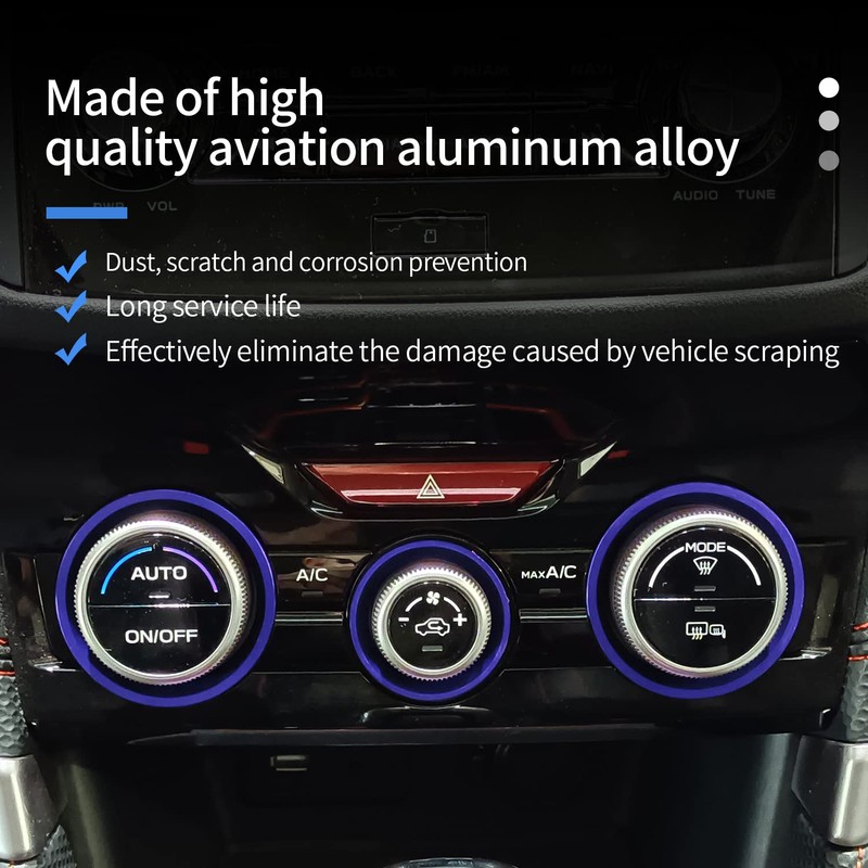 AC Climate Control Knob Outer Ring Covers Interior Trim for