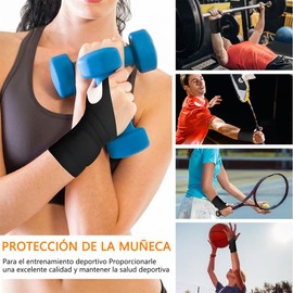 2pcs Muñequera Tunel Carpiano,Muñequera ajustable ultra fina y ligera,Muñequera Ultra-Fina Elástica para Desgarro TFCC para fitness, deportes, tenis, se adapta a ambas manos (Negro)