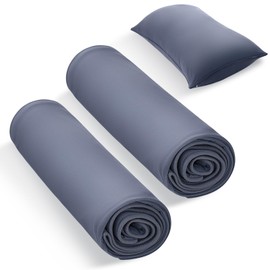 Momcozy Life Coolmurm Cooling Pillow Cases for Hot Sleepers, 2 Stretchy Cooling Pillowcases, Lightweight Breathable Cooling Pillow Cover Zipper Pillow Protector, Smoky Grey (for Standard Pillow)