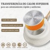 CHEFOLLA Sartén Blanco Antiadherente Granito Cerámica Mango Baquelita 20CM