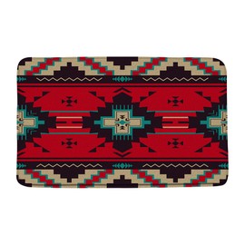 ZKJSMGS Aztec Bath Mat Southwestern Native American Tribal Abstract Geometric Colorful Navajo Ethnic Vintage Native African Southwest Retro Bath Rugs for Bathroom Kitchen,17.8x29.5 Inch