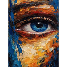 Wenfdrtr Eye Paint by Numbers Adult Set View Paint by Numbers for Adults, DIY Hand Painted Oil Painting Kit Gifts for Home Decoration (30 x 40 cm)