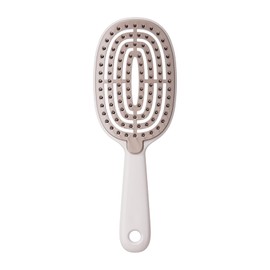 デタングリングブラシ スケルトンブラシ ヘアブラシ くし コーム 頭にフィット 絡まない お手入れ簡単 ヘアドライ専用 アイボリー