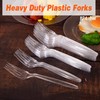 Liacere 360 Pieces Clear Plastic Forks - Heavy Duty Plastic
