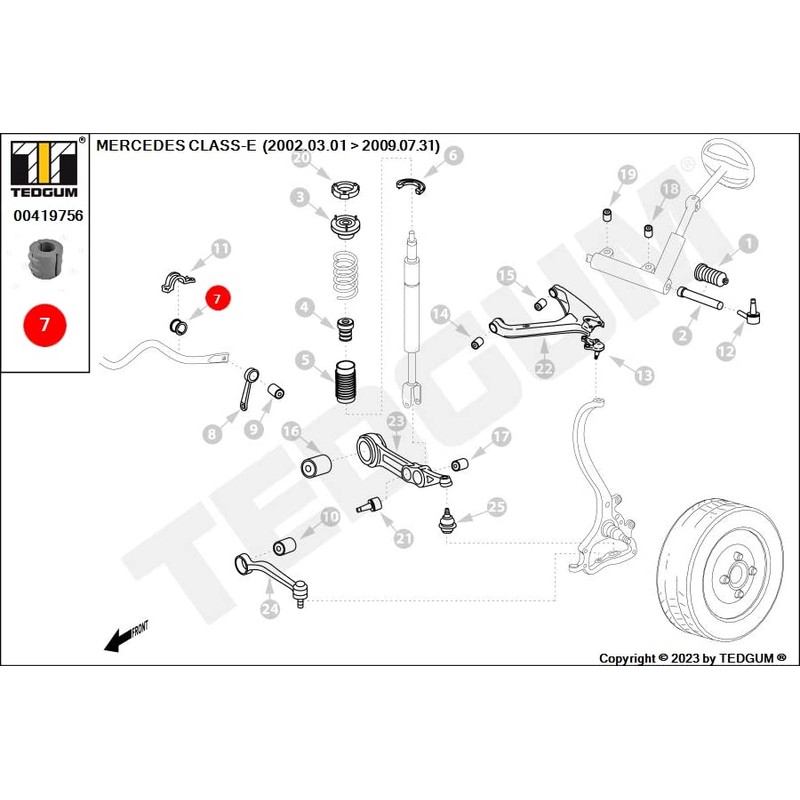 TEDGUM 00419756 Front Stabiliser Bushing (Inner)