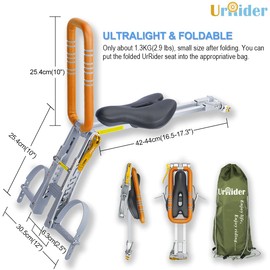 UrRider New Upgrade Child Bike Seat. Fits Mountain Bikes, Women's Bikes & Folding Bikes/Foldable, Portable, Tool-Free Quick-Release Front Mount Kid Bicycle Carrier