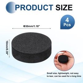 MECCANIXITY 4 Pcs Single Sided Speaker Isolation Feet Pads, 30mmx10mm Non Slip Foam Shock Absorption Base Pad Amplifier Stand Feet Mat for Speaker HiFi Home Theater Sound System, Black