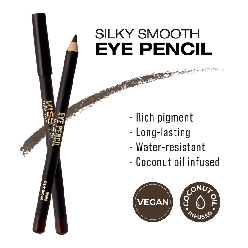 KISS NEW YORK Professional Slim Eye Pencil, Creamy Soft Eye