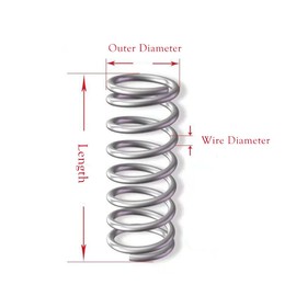 Stainless Steel Compressed Springs, Wire Dia. 1.2mm Outer Dia. 15mm Length 45mm, Silver Coil Extended Springs, 10 Pcs