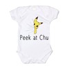 Dittoxpression Peek at Chu Unisex Baby Bodysuit (0-3 MO) White
