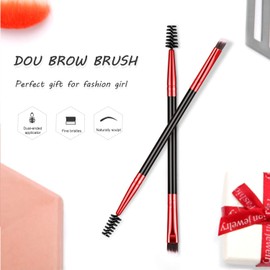 6 brochas de cejas para cejas en ángulo y cepillo para cejas, mini cepillo de pestañas para teñir cejas en ángulo, apto para gel y crema (rosa rojo)