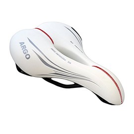 Selle Montegrappa Bicycle Saddle, City Saddle, MTB Saddle, Leather, Women, Men, XC 1370 Argo in White, for Bicycles, City Bikes, Mountain Bikes, Trekking Bikes, Made in Italy