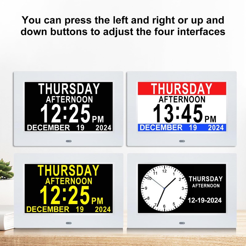 Johnziny Digital Day Clock 7 Inch,Calendar Clock,Dementia Clocks for Seniors,