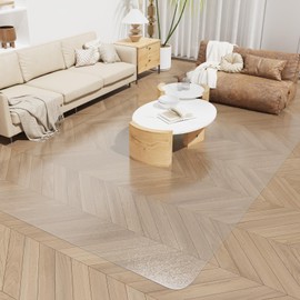 SALLOUS Clear Vinyl Floor Mat, 0.08'' Thick 3' X 5' Non-Slip Waterproof Plastic Area Rug for Living Room, Anti-Scratch Floor Protector for Dining Room Table - Chair Mat for Hard Floors Only (Clear)