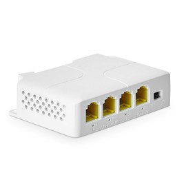 YuLinca 4 Port Gigabit PoE Extender with 1 PoE in 3 PoE Out, IEEE 802.3 af/at 30W PoE Repeater with 10/100/1000Mbps, Wall and Din Rail Mount PoE Passthrough Switch