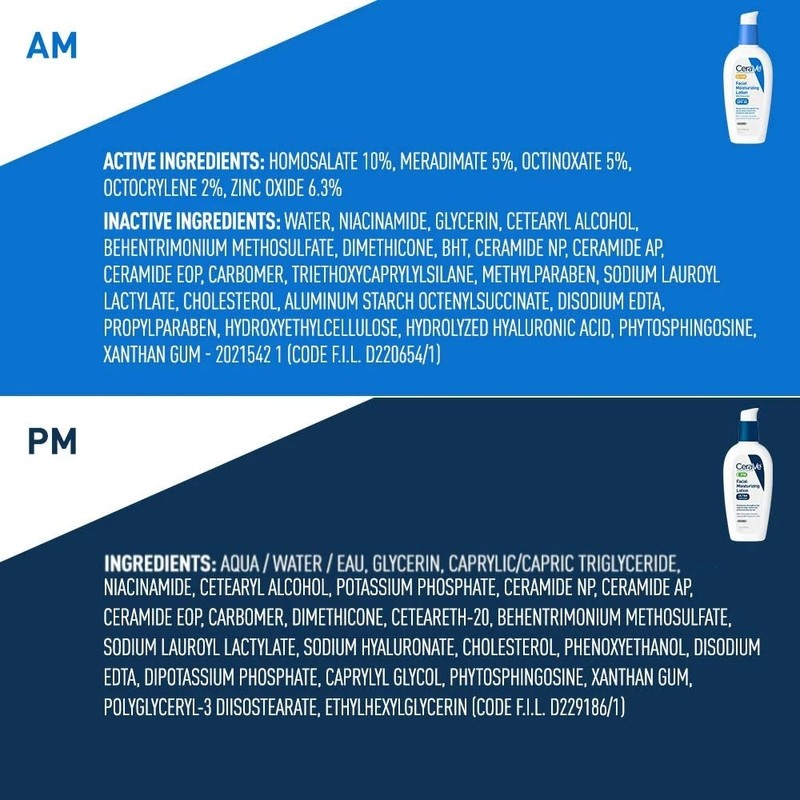 CeraVe AM Face Moisturizer with SPF 30 and CeraVe PM