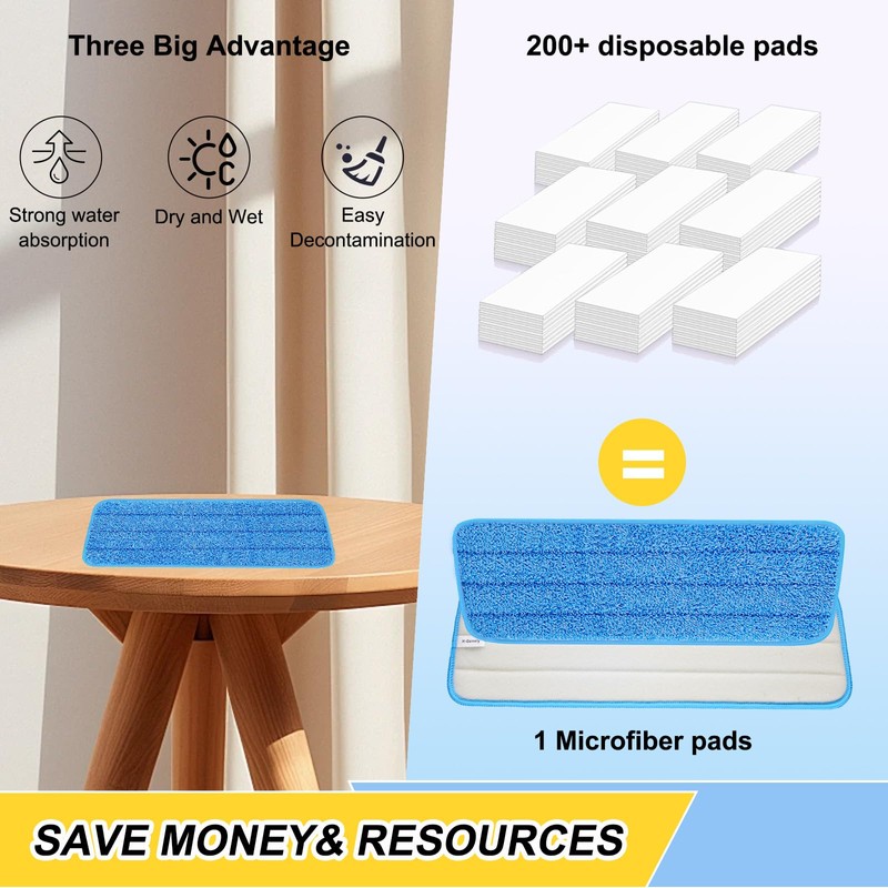 16.5 inch Reusable Mop Pads Microfiber Spray Mop Replacement Heads