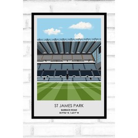 Hewson's Gifts Newcastle United Football Stadium Print - Gift Present For Football Fan - Gift For Dad, Brother, Son - Stadium Print Present (Newcastle - A3 Size)
