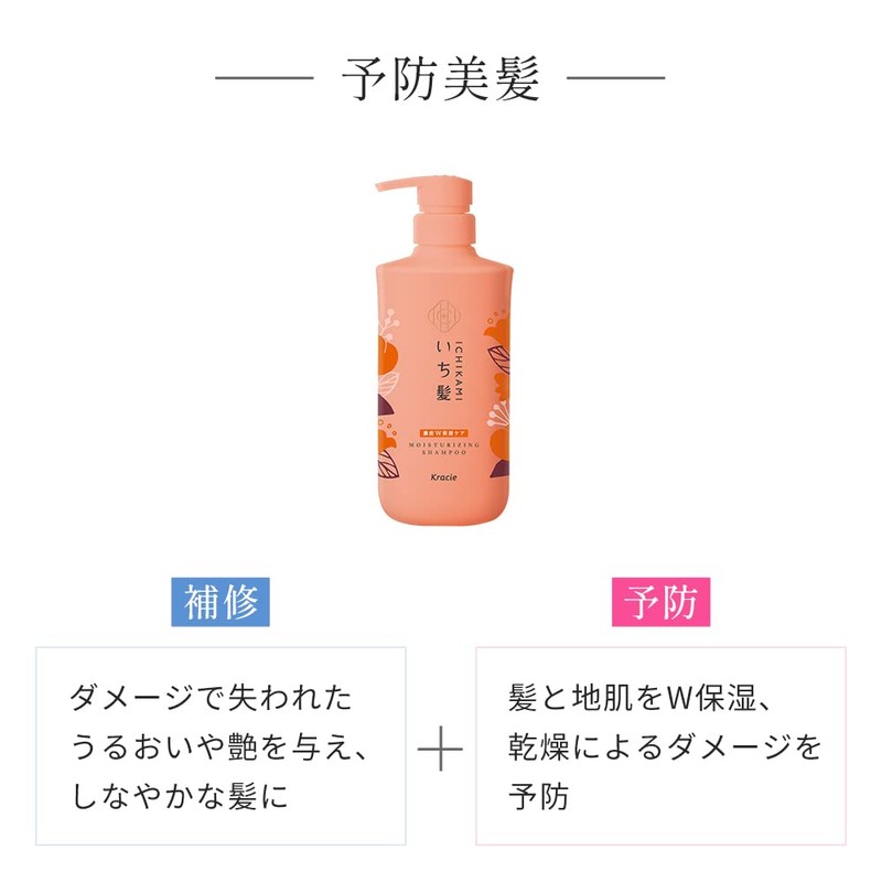 Ichikami Dense W Moisturising Care Hair Shampoo Pump - 480