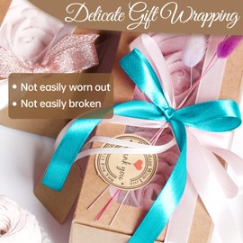 Luomorgo 3/8 Inch Satin Ribbon, 25 Yards Turquoise Satin Ribbon, Fabric Ribbon for Gift Wrapping, Craft, Wedding, Birthday Party Decorations