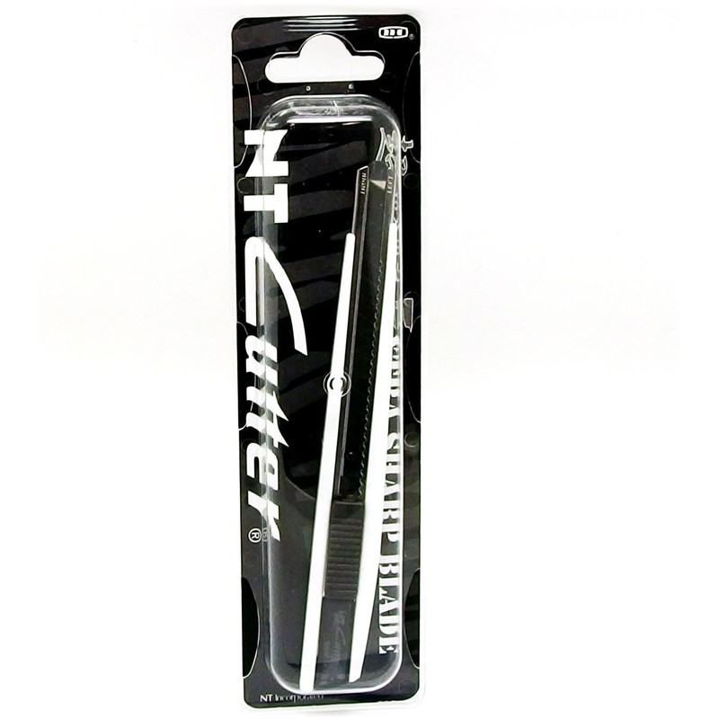 NT Cutter Ultra Sharp; Blade Utility Knife, Black And White