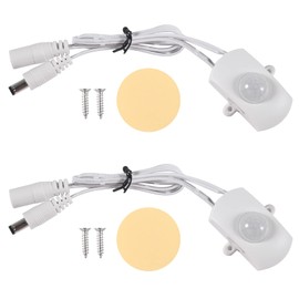 2 x DC 5-24V Mini PIR Motion Sensor Switch Sensor Switch for DIY LED Lighting, PIR Infrared Motion Sensor Detector Automatic LED Strip DC Interface (White)