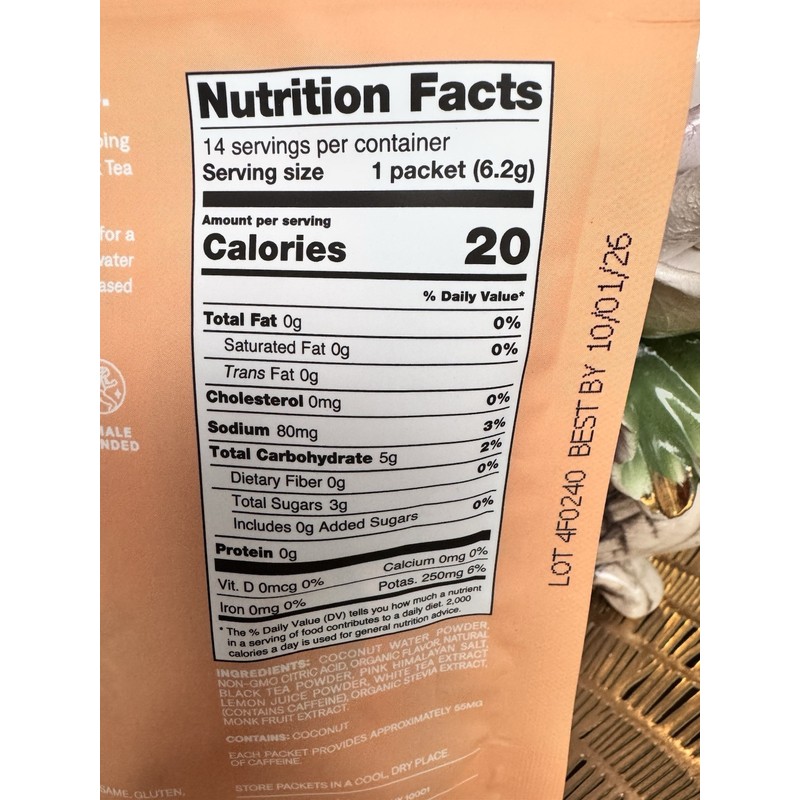 365 Cure Hydration Electrolyte Drink Mix Peach Flavor 14ct NEW